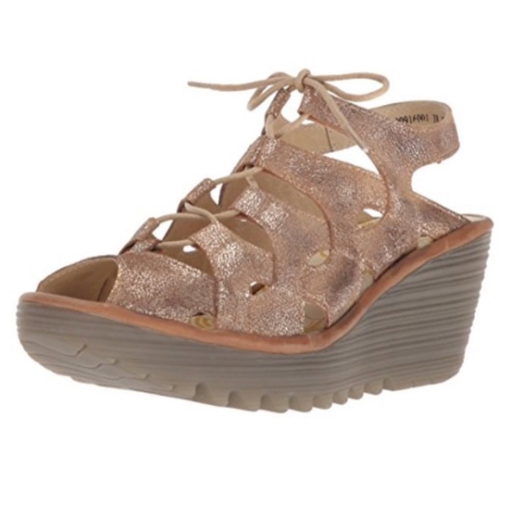 FLY London Yapi Leather Wedge Sandal 39